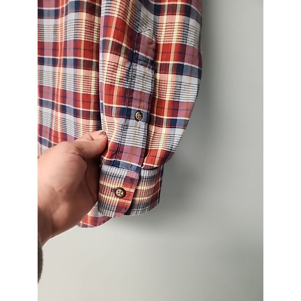 Bullock & Jones Mens‎ L 100% Premium Woven Cotton Multi Color Check Plaid Shirt - Picture 4 of 8